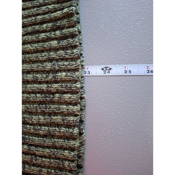 Nomadic Traders Sweater M Green Knit Asymmetrical Button Cozy Fall Boho Chic - Picture 6 of 7